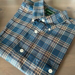 EUC Men’s Orvis Long-Sleeved Button Down Shirt Trim Fit sz Medium